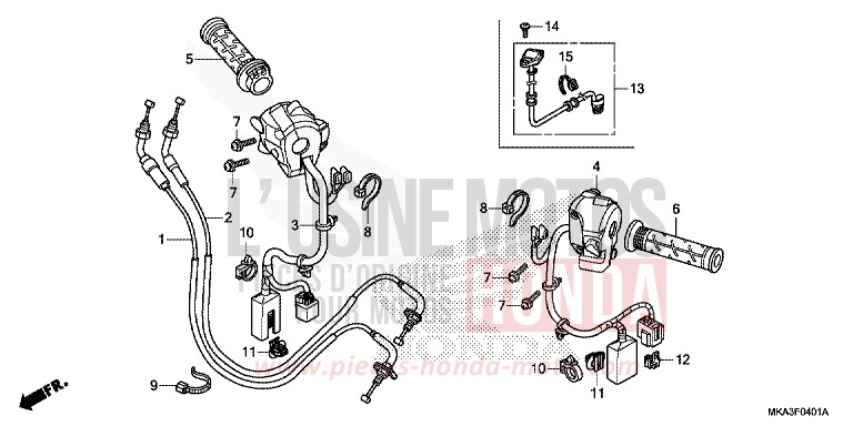 SCHALTER/KABEL (NC750XD) von NC750X DCT GLINT WAVE BLUE METALLIC (B197) von 2018